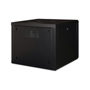 DIGITUS Rack Unique 19" 9U 509x600x600mm üvegajtós fekete fali rack szekrény
