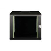DIGITUS Rack Unique 19" 9U 509x600x600mm üvegajtós fekete fali rack szekrény