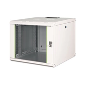 DIGITUS Rack Unique 19" 9U 509x600x600mm üvegajtós szürke fali rack szekrény