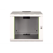 DIGITUS Rack Unique 19" 9U 509x600x600mm üvegajtós szürke fali rack szekrény