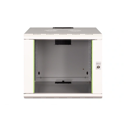 DIGITUS Rack Unique 19" 9U 509x600x600mm üvegajtós szürke fali rack szekrény