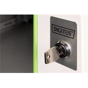 DIGITUS Rack Unique 19" 9U 509x600x600mm üvegajtós szürke fali rack szekrény