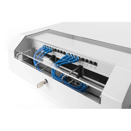 DIGITUS SOHO 19" 3U/2U 156x525x475mm slim forgatható szürke fali rack szekrény