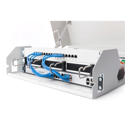 DIGITUS SOHO 19" 3U/2U 156x525x475mm slim forgatható szürke fali rack szekrény