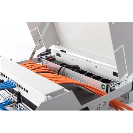 DIGITUS SOHO 19" 3U/2U 156x525x475mm slim forgatható szürke fali rack szekrény