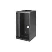 DIGITUS SOHO PRO 10" 12U 595x315x300mm üvegajtós fekete fali rack szekrény