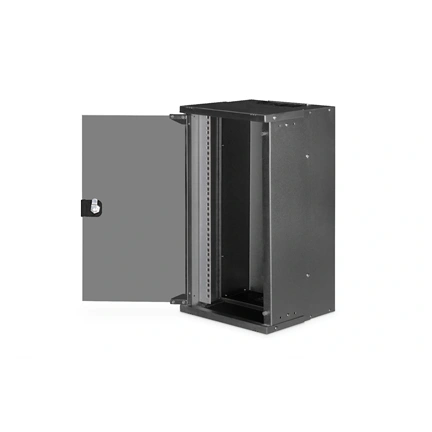 DIGITUS SOHO PRO 10" 12U 595x315x300mm üvegajtós fekete fali rack szekrény