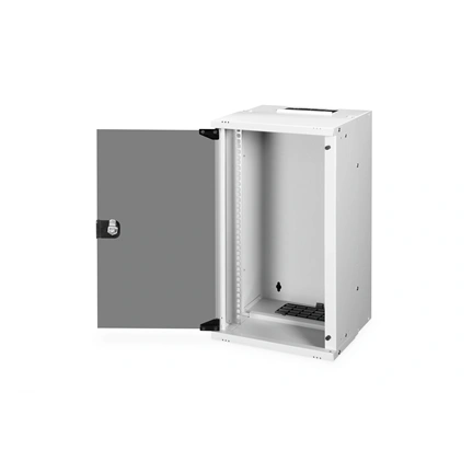 DIGITUS SOHO PRO 10" 12U 595x315x300mm üvegajtós szürke fali rack szekrény