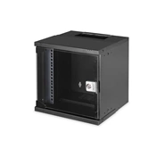 DIGITUS SOHO PRO 10" 6U 325x315 x300mm üvegajtós fekete fali rack szekrény