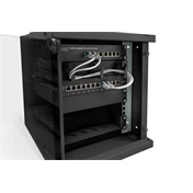 DIGITUS SOHO PRO 10" 6U 325x315 x300mm üvegajtós fekete fali rack szekrény
