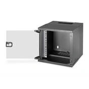 DIGITUS SOHO PRO 10" 6U 325x315 x300mm üvegajtós fekete fali rack szekrény