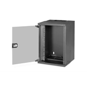 DIGITUS SOHO PRO 10" 9U 254x315x300mm üvegajtós fekete fali rack szekrény