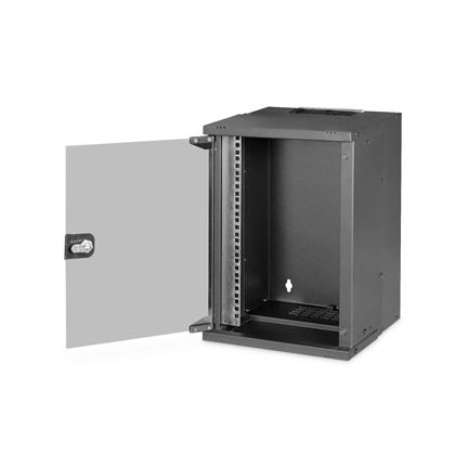 DIGITUS SOHO PRO 10" 9U 254x315x300mm üvegajtós fekete fali rack szekrény