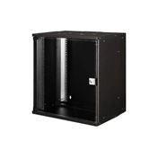 DIGITUS SOHO PRO 19" 12U 595x540x400mm üvegajtós fekete fali rack szekrény