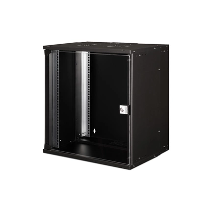 DIGITUS SOHO PRO 19" 12U 595x540x400mm üvegajtós fekete fali rack szekrény