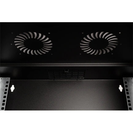 DIGITUS SOHO PRO 19" 12U 595x540x400mm üvegajtós fekete fali rack szekrény