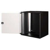 DIGITUS SOHO PRO 19" 12U 595x540x400mm üvegajtós fekete fali rack szekrény