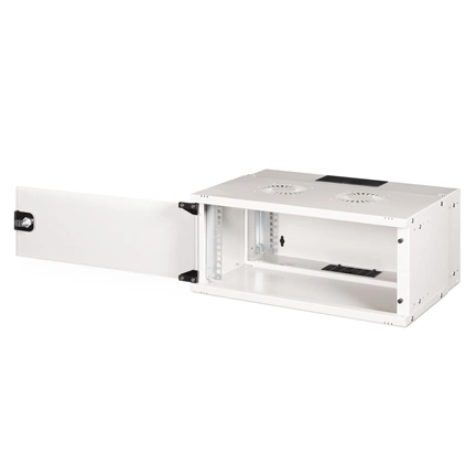 DIGITUS SOHO PRO 19" 4U 240x540x400mm üvegajtós szürke fali rack szekrény