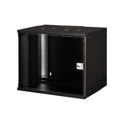 DIGITUS SOHO PRO 19" 9U 460x540x400mm üvegajtós fekete fali rack szekrény