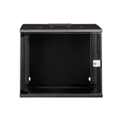 DIGITUS SOHO PRO 19" 9U 460x540x400mm üvegajtós fekete fali rack szekrény