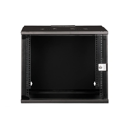 DIGITUS SOHO PRO 19" 9U 460x540x400mm üvegajtós fekete fali rack szekrény