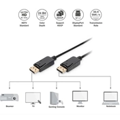 DIGITUS UHD 3D 4K 120Hz aranyozott 1.4 DisplayPort kábel 3m