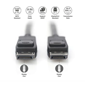 DIGITUS UHD 3D 4K 120Hz aranyozott 1.4 DisplayPort kábel 3m