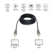 DIGITUS UHD 4K 3D 120Hz aranyozott 2.0b AOC optikai HDMI kábel 20m