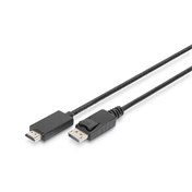 DIGITUS UHD 4K 3D 60Hz 1.2 DisplayPort - HDMI type A 2.0 kábel 3m
