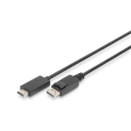 DIGITUS UHD 4K 3D 60Hz 1.2 DisplayPort - HDMI type A 2.0 kábel 3m