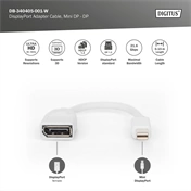 DIGITUS UHD 4K 60Hz 1.2 DisplayPort - mini DisplayPort Adapter 0,15m