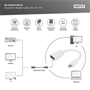 DIGITUS UHD 4K 60Hz 1.2 DisplayPort - mini DisplayPort Adapter 0,15m