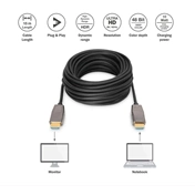 DIGITUS UHD 8K 60 Hz aranyozott 2.1 AOC optikai HDMI kábel 15m