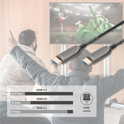 DIGITUS UHD 8K 60 Hz aranyozott 2.1 AOC optikai HDMI kábel 15m