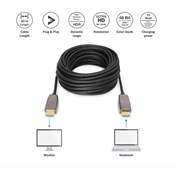 DIGITUS UHD 8K 60 Hz aranyozott 2.1 AOC optikai HDMI kábel 30m
