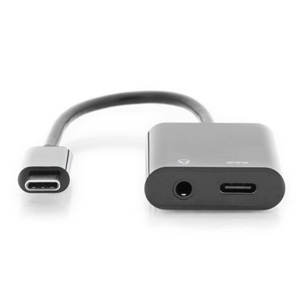 DIGITUS USB Type-C + 3,5 mm-es sztereó Adapter 0,2m