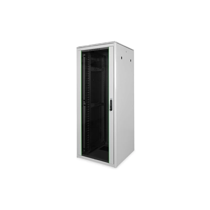 DIGITUS Varioflex-N 19" 42U 2022x800x800mm üveg első ajtós és hátsó acél dupla ajtós szürke álló rack szekrény