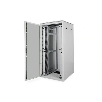 DIGITUS Varioflex-N 19" 42U 2022x800x800mm üveg első ajtós és hátsó acél dupla ajtós szürke álló rack szekrény
