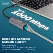 DIGITUS vezetékes USB Type-C Gigabit Ethernet Adapter