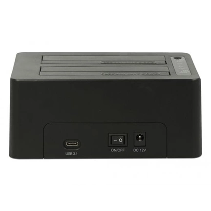 DeLock USB Type-C 3.1 Docking Station for 2x SATA HDD/SSD with Clone Function