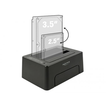 DeLock USB Type-C 3.1 Docking Station for 2x SATA HDD/SSD with Clone Function