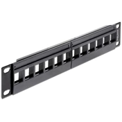 Delock 10" Keystone Patch Panel 12 Port fekete