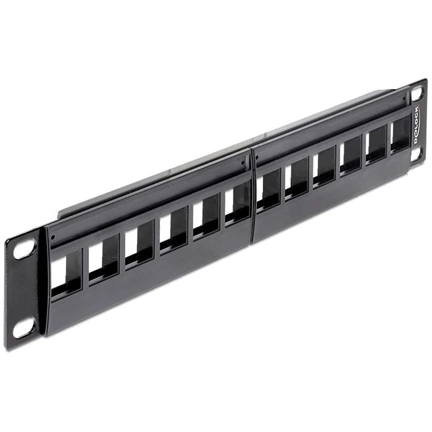 Delock 10" Keystone Patch Panel 12 Port fekete