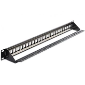 Delock 19” Keystone Patch Panel 24 Port with strain relief
