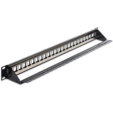 Delock 19” Keystone Patch Panel 24 Port with strain relief
