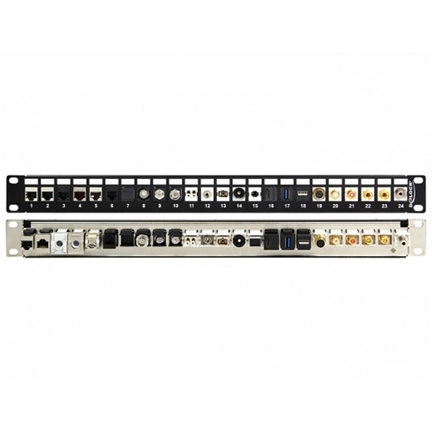 Delock 19” Keystone Patch Panel 24 Port with strain relief
