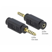 Delock 4,4 mm-es, 5 tűs sztereó jack apa – 3,5 mm-es, 3 tűs sztereó jack anya átalakító