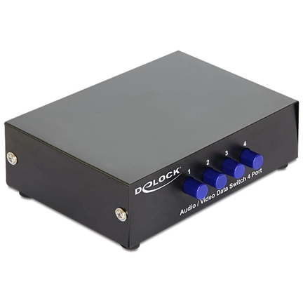 Delock 4 portos manuális, kétirányú audio / video kapcsoló