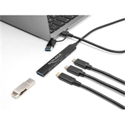 Delock 64272 USB 5Gbps hub 3db Type-C, 1db Type-A porttal, és Type-C/Type-A kábellel