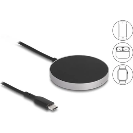 Delock 66467 vezeték nélküli töltő 5 W / 7,5 W / 10 W / 15 W - induktív töltőfelület